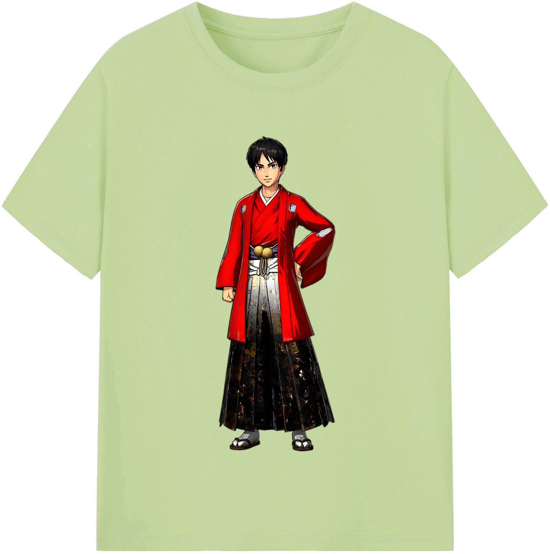 （画像用） 進撃の巨人 エレン･イェーガー Attack on Titan Eren Jäger 綿100％半袖Tシャツ（フロントプリント）